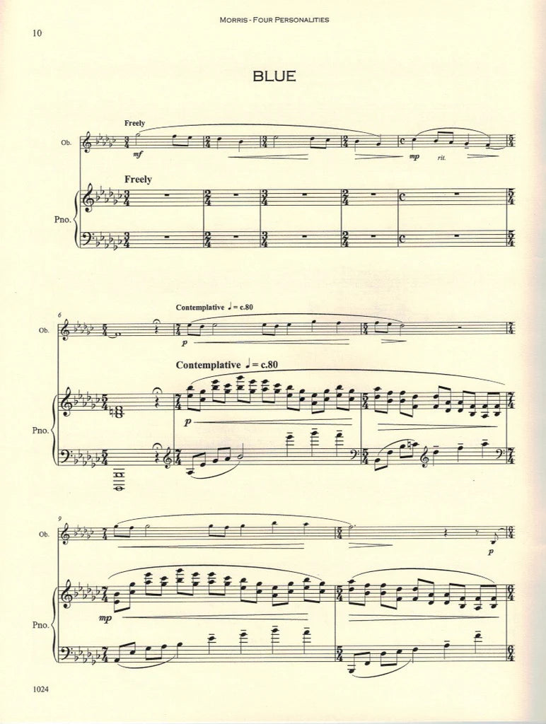 Morris: Four Personalities for Oboe and Piano Trevco