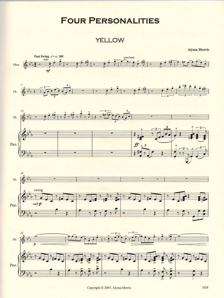 Morris: Four Personalities for Oboe and Piano Trevco